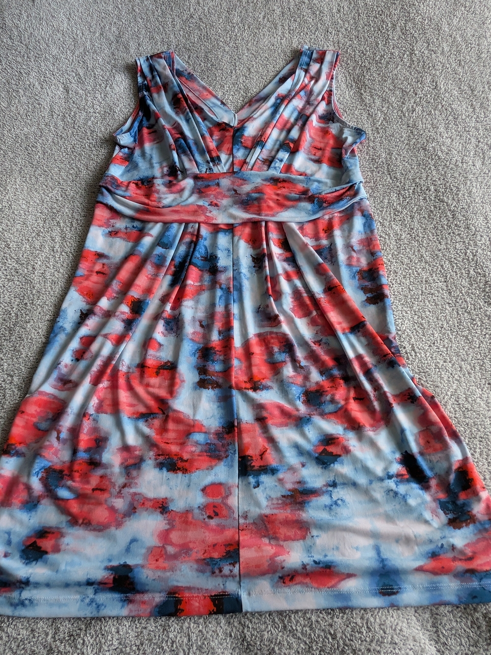 Simply Vera Vera Wang Blue and Red Watercolor Midi Dress